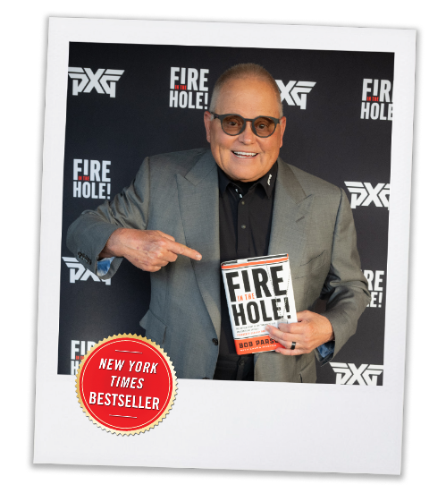 Bob Parsons holds up Fire In The Hole!, his best selling book
